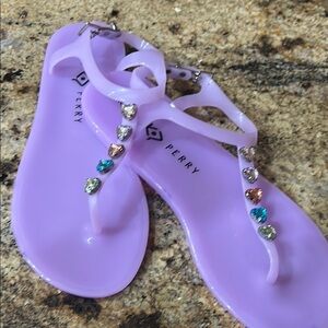 Katy Perry Collections Lavender Sandals with Multicolor Gems